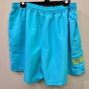 JMS Just My Size Turquoise Wide Leg Shorts with Green Drawstrings, Size 16W 289